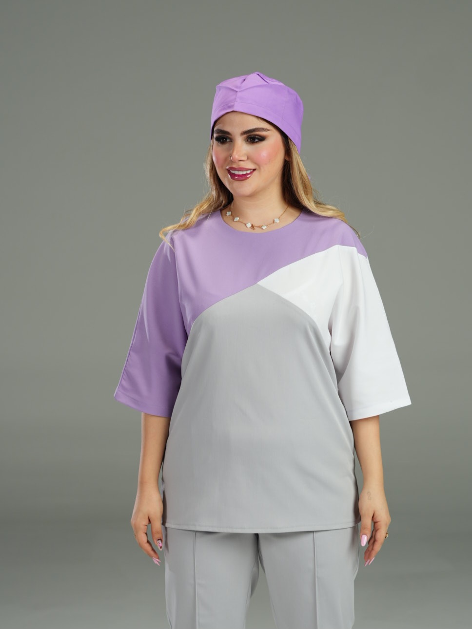 مدل آتریسا اسکراب و شلوار (رنگ طوسی روشن) - Image 9