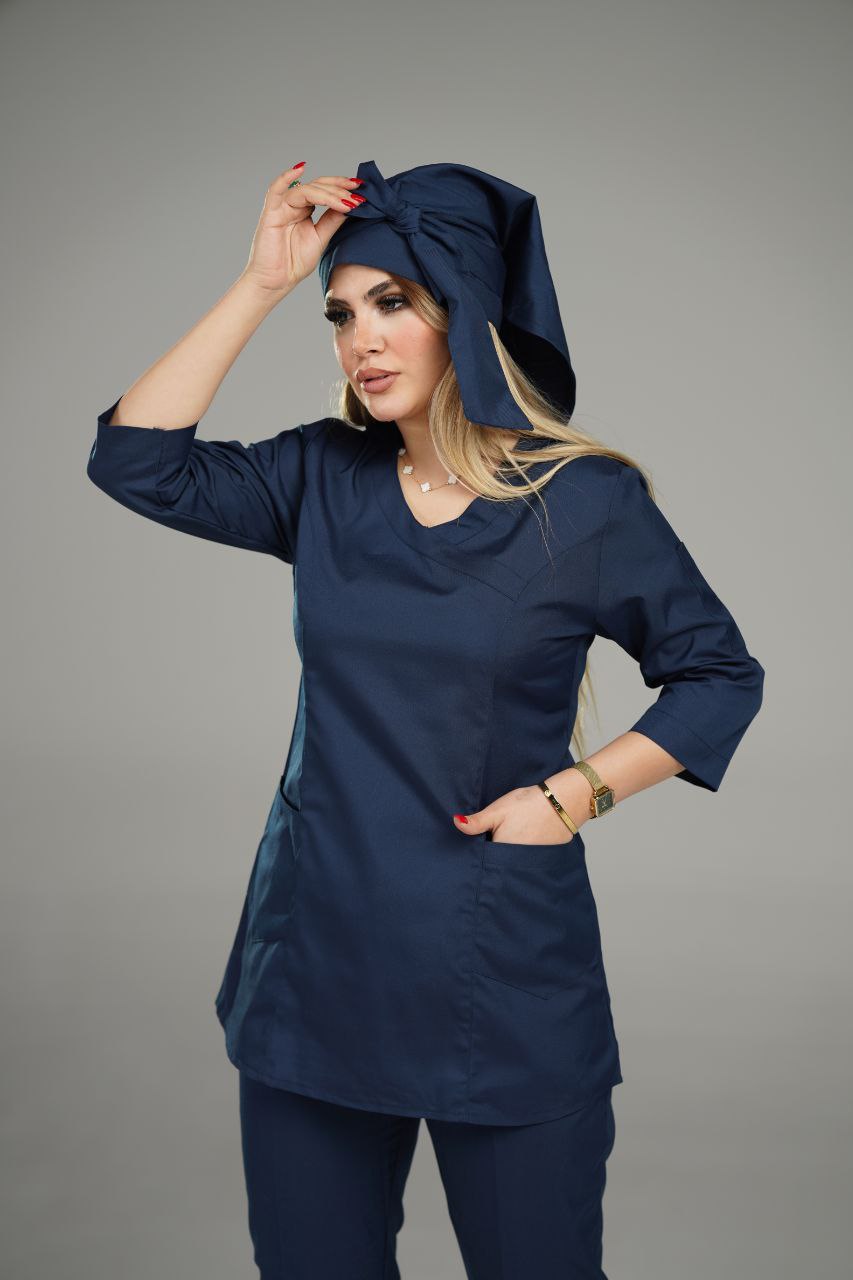 اسکارف پزشکی شیک و کاربردی(رنگ سرمه ای) - Image 3