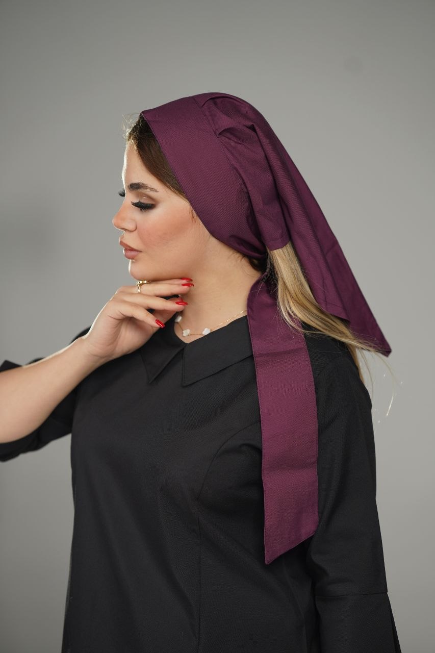 اسکارف پزشکی شیک و کاربردی ( رنگ بادمجونی) - Image 2