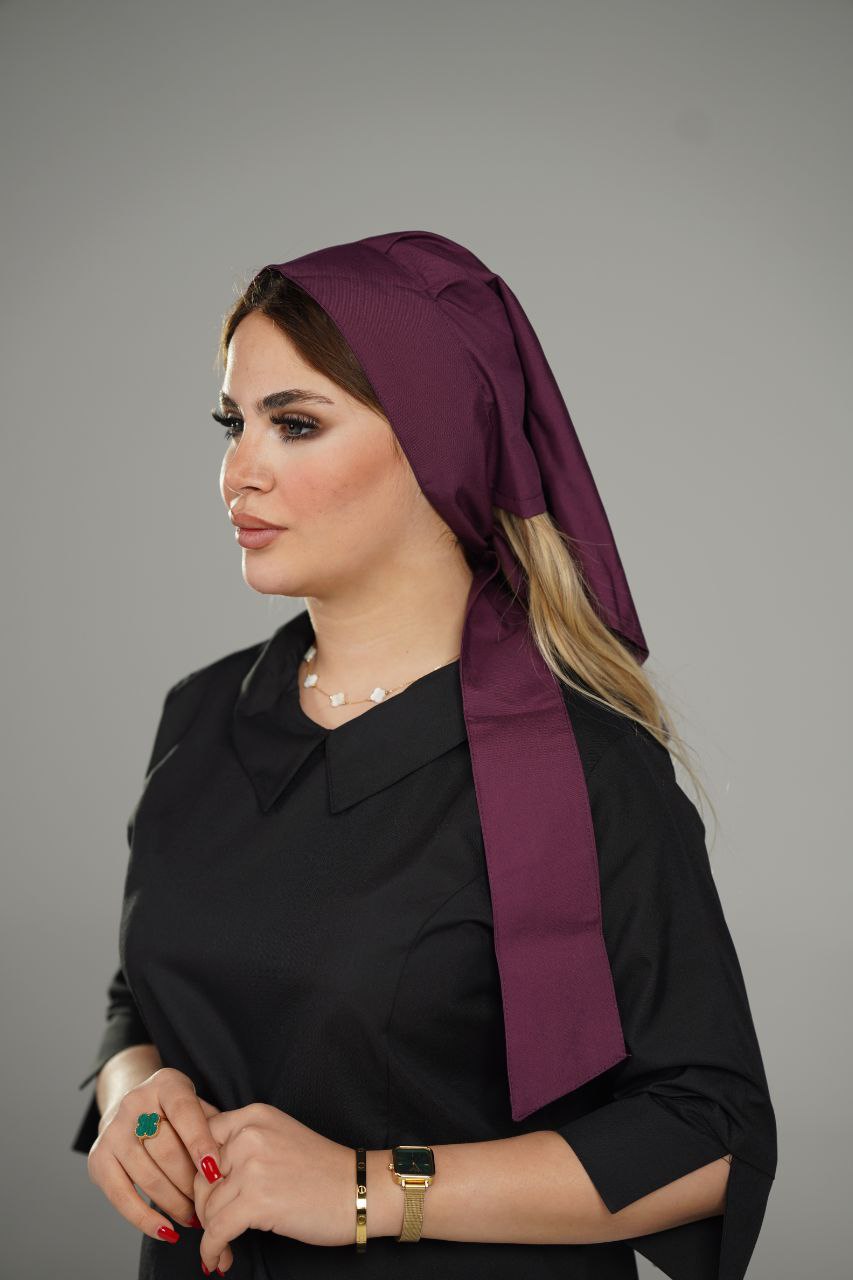 اسکارف پزشکی شیک و کاربردی ( رنگ بادمجونی) - Image 3