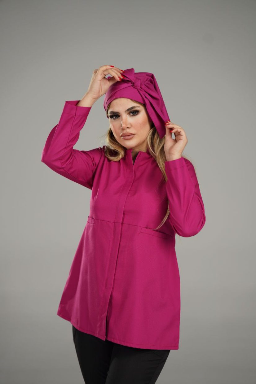 اسکارف پزشکی شیک و کاربردی(رنگ سرخابی) - Image 2