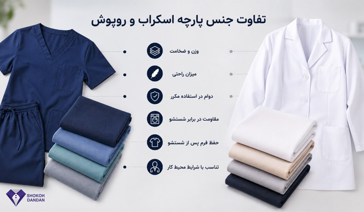 تفاوت جنس پارچه اسکراب و روپوش