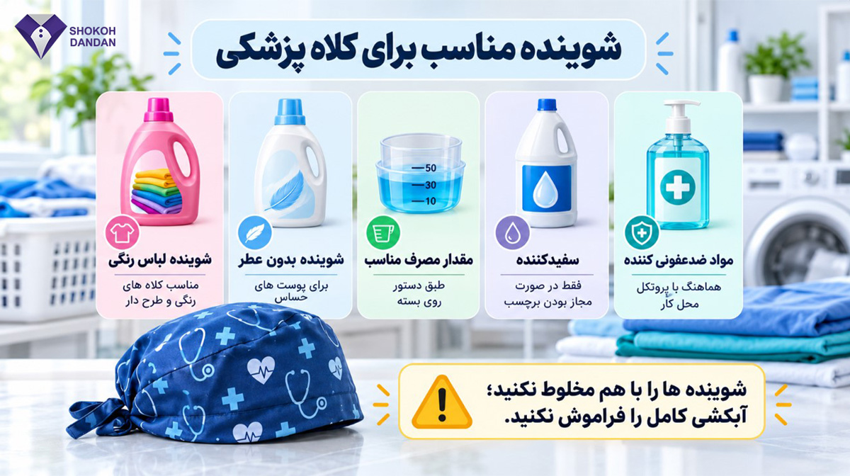 شوینده مناسب برای کلاه پزشکی
